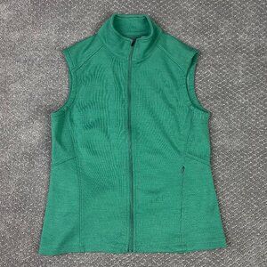Ibex Merino Wool Vest Women's Small Green Full Zip Sweater Shak